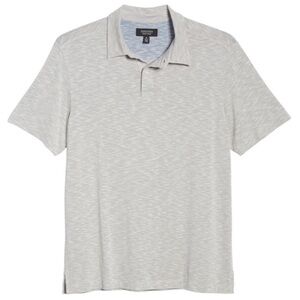 Nordstrom Men's Shop slub performance polo light heather gray shirt